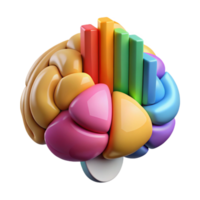 beautiful traditional Brain Data Analysis Chart Colorful Graph Isolated high resolution png
