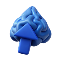 serene abstract Brain Data Upload Blue Arrow Isolated high resolution png