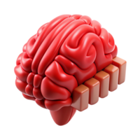 dramatic rustic Brain Data Visualization Red Graph Isolated high quality png