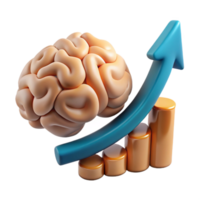 wonderful abstract Brain Growth Chart Cutout with Upward Trend high quality png