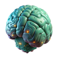 impressive abstract Brain in Digital Matrix Isolated detailed png