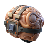 dramatic modern Brain Interface Device Side View Cutout detailed png