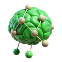 impressive vintage Brain Network Upload Green Nodes Isolated 4K png