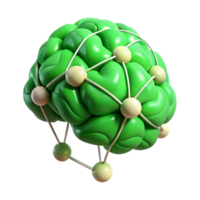 dramatic contemporary Brain Network Upload Green Nodes Isolated high resolution png