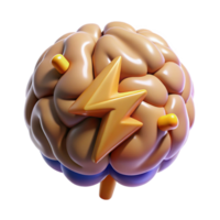 stunning modern Brain Power Symbol Cutout with Electric Sparks original png