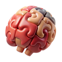 impressive classic Brain Puzzle Solution Cutout on Transparent Background exclusive png