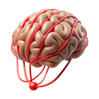 serene rustic Brain Scan Data Flow Red Lines Isolated genuine png