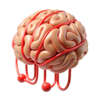 beautiful vintage Brain Scan Data Flow Red Lines Isolated exclusive png