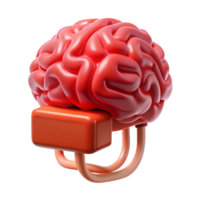 wonderful minimalist Brain Scan Data Transfer Red Interface Transparent Background 4K png