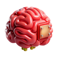 vibrant modern Brain Scan Data Transfer Red Interface Transparent Background original png