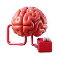 serene classic Brain Scan Data Transfer Red Interface Transparent Background exclusive png