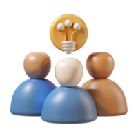 serene minimalist Brainstorming Session Icon Isolated with Group of People Silhouette high resolution png