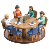 impressive minimalist Brainstorming Meeting Isolated with People at a Table high quality png