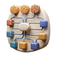 vibrant minimalist Brainstorming Mind Map Cutout on Transparent Background with Handwritten Style professional png