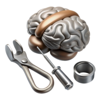 dramatic classic Brain Surgery Tools Set Silver Color Cutout authentic png