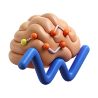 vibrant traditional Brainwave Activity Graph Cutout with Realistic Data and White Background 4K png