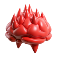 elegant abstract Brainwaves Spikes Red Color Isolated 4K png