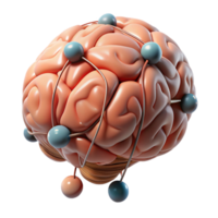 impressive minimalist Brain with Connections Transparent Background Networking premium png