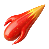 dramatic minimalist Bright Red Comet Tail Isolated Element genuine png