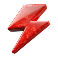 dramatic abstract Bright Red Lightning Bolt Isolated Element high resolution png