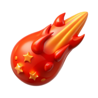 magnificent vintage Bright Red Meteor Shower Isolated Element detailed png
