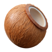 impressive minimalist Brown Coconut Cutout Isolated with Hairy Shell professional png