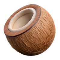 impressive minimalist Brown Coconut Cutout Isolated with Hairy Shell authentic png