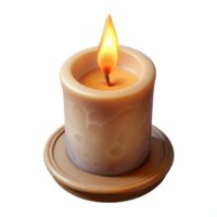impressive traditional Burning Candle with Long Wick Transparent Background premium png