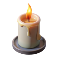 vibrant vintage Burning Candle with Long Wick Transparent Background authentic png
