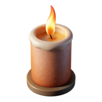 magnificent classic Burning Candle with Long Wick Transparent Background 4K png