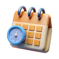 wonderful traditional Calendar and Clock on Desk Transparent Background genuine png
