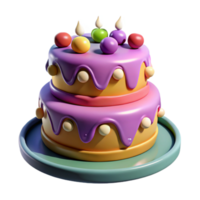 wonderful artistic Cake Decorated Birthday Colorful Cutout 4K png