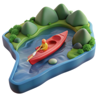 impressive classic Calm River with Kayaker in Distance Cutout premium png