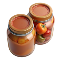 extraordinary contemporary Canning Jars Filled with Food Top View Isolated with Natural Lighting high quality png