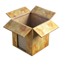elegant vintage Cardboard Box Open Top View Transparent Background premium png