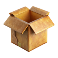 serene traditional Cardboard Box with Open Flap Isolated high resolution png