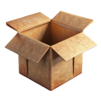 impressive minimalist Cardboard Box with Open Flap Isolated high resolution png