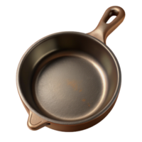 vibrant creative Cast Iron Skillet Top View Transparent Background high quality png