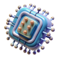elegant rustic Cellular Circuitry Close Up View Isolated on Transparent Background 4K png