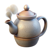 extraordinary traditional Ceramic Teapot with Steam Side View Transparent Background exclusive png