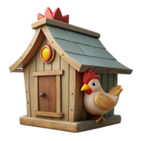impressive vintage Chicken Coop Front View Cutout with Rustic Style 4K png