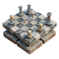 elegant modern Chessboard with Multiple Pieces in Same Square Isolated high resolution png