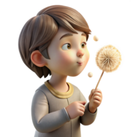 beautiful modern Child Blowing Dandelion Seeds Cutout high quality png