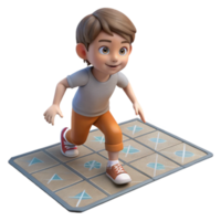 dramatic abstract Child Playing Hopscotch on Sidewalk Cutout detailed png