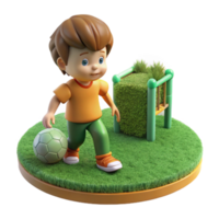 serene classic Child Playing in Park Transparent Background Green Grass premium png
