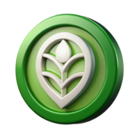 dramatic abstract Circular Agriculture Symbol Green and Brown Isolated high quality png