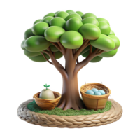 serene creative City Park Tree with Nest Isolated Bird Habitat authentic png