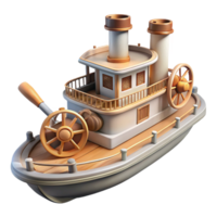 impressive abstract Classic Steamboat Transparent Background with Paddle Wheel exclusive png