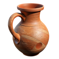 beautiful artistic Clay Pottery Jug with Rustic Texture Cutout high resolution png