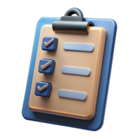 beautiful modern Clipboard with Checklist Transparent Background authentic png